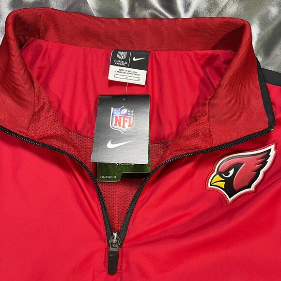 Nike On-Field Arizona Cardinals Men’s L Jacket Red Sideline 1/4 Zip Pullover NFL - Picture 2 of 12